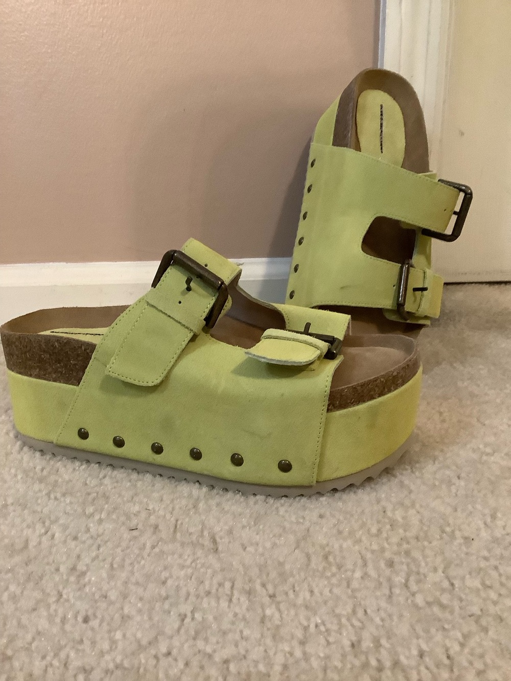 Intentionally Blank Free People Rule Breaker Flatform Platform Sandals size 37/7